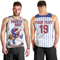 Puerto Rico Baseball Custom Men Tank Top Puerto Rican Flag Mascot Design