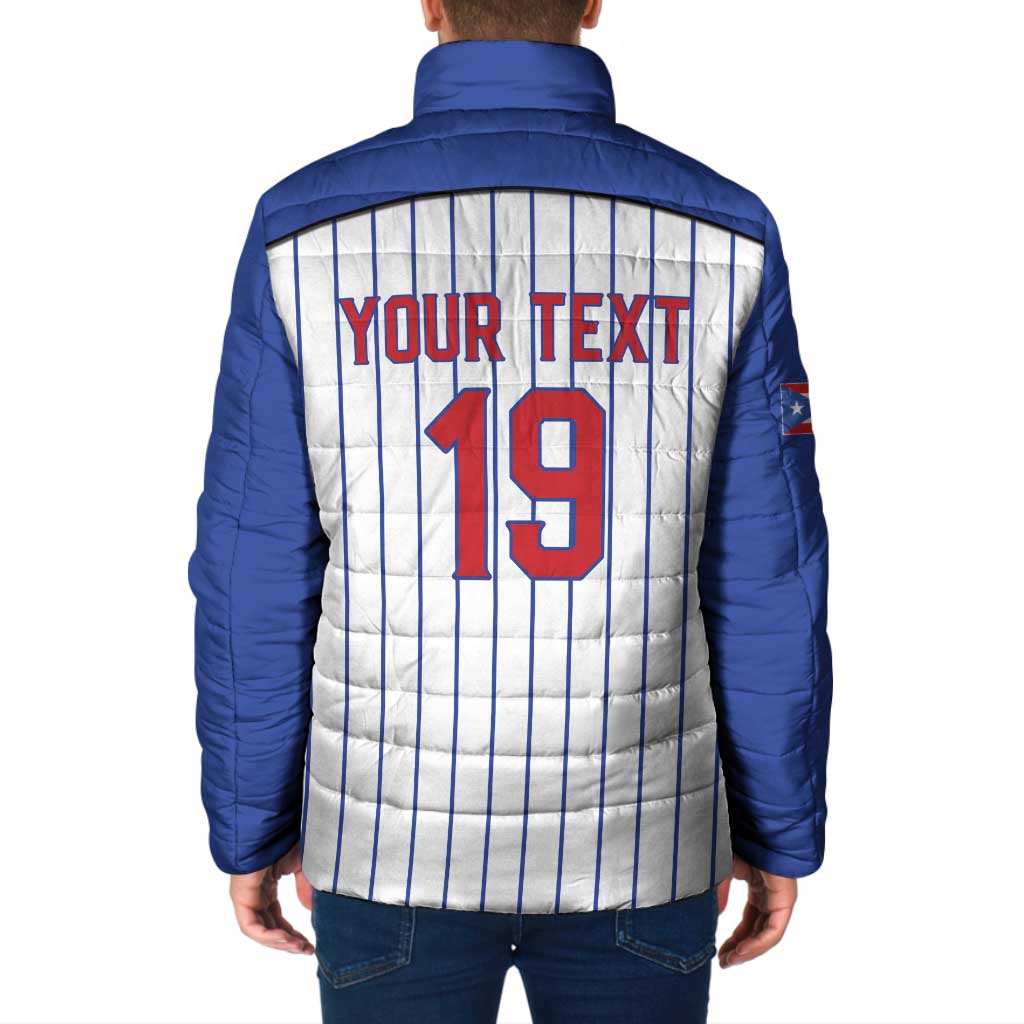Puerto Rico Baseball Custom Padded Jacket Puerto Rican Flag Mascot Design