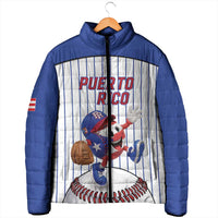 Puerto Rico Baseball Custom Padded Jacket Puerto Rican Flag Mascot Design