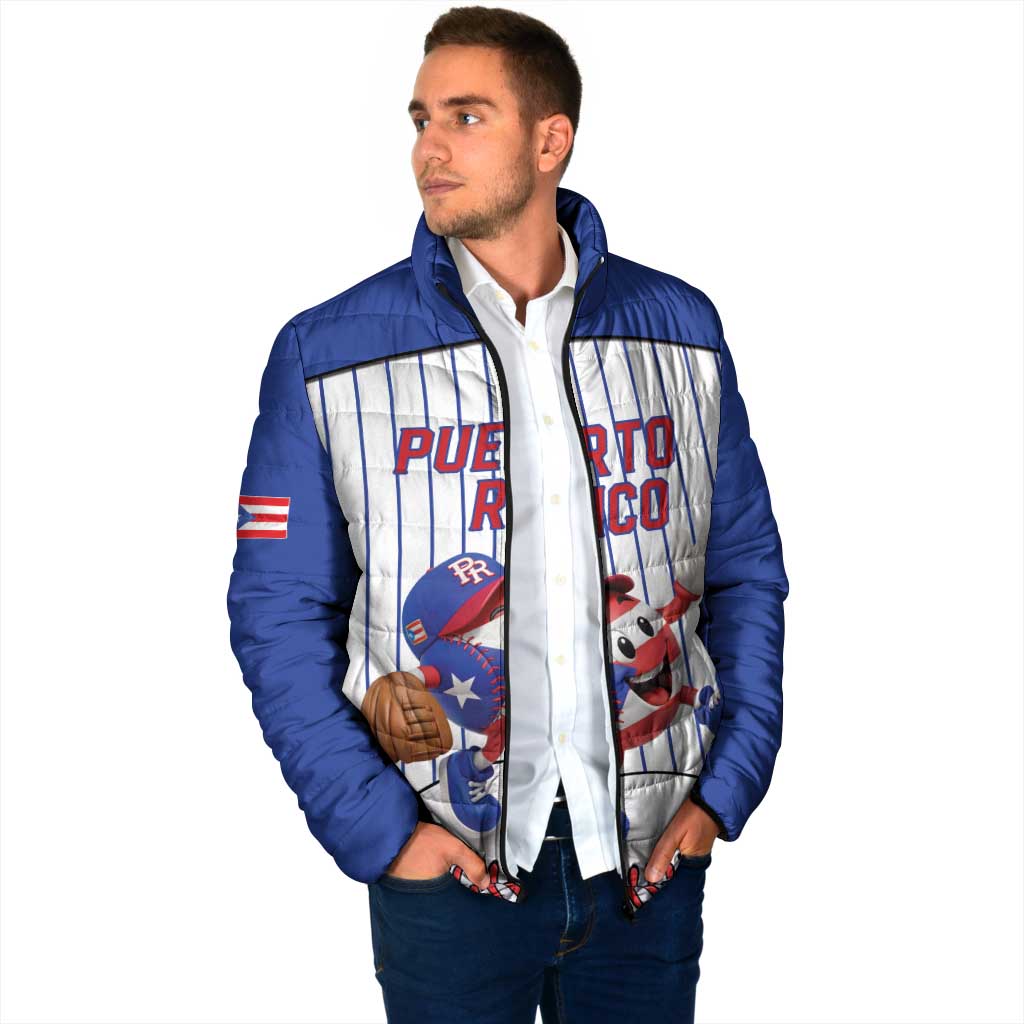 Puerto Rico Baseball Custom Padded Jacket Puerto Rican Flag Mascot Design
