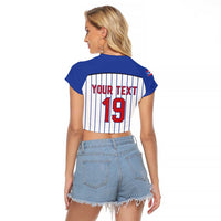 Puerto Rico Baseball Custom Raglan Cropped T Shirt Puerto Rican Flag Mascot Design