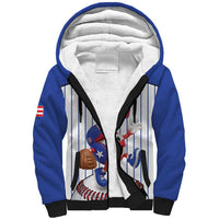 Puerto Rico Baseball Custom Sherpa Hoodie Puerto Rican Flag Mascot Design