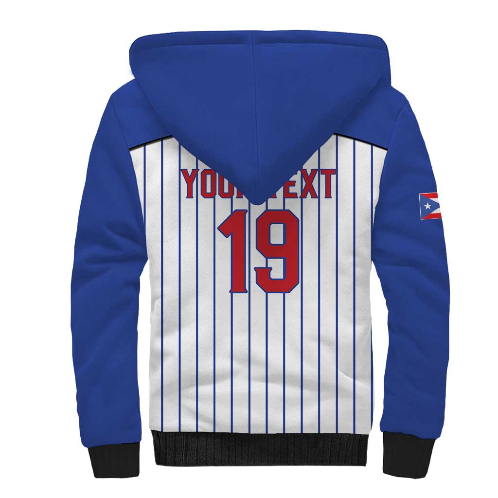 Puerto Rico Baseball Custom Sherpa Hoodie Puerto Rican Flag Mascot Design