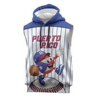 Puerto Rico Baseball Custom Sleeveless Hoodie Puerto Rican Flag Mascot Design