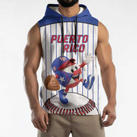 Puerto Rico Baseball Custom Sleeveless Hoodie Puerto Rican Flag Mascot Design