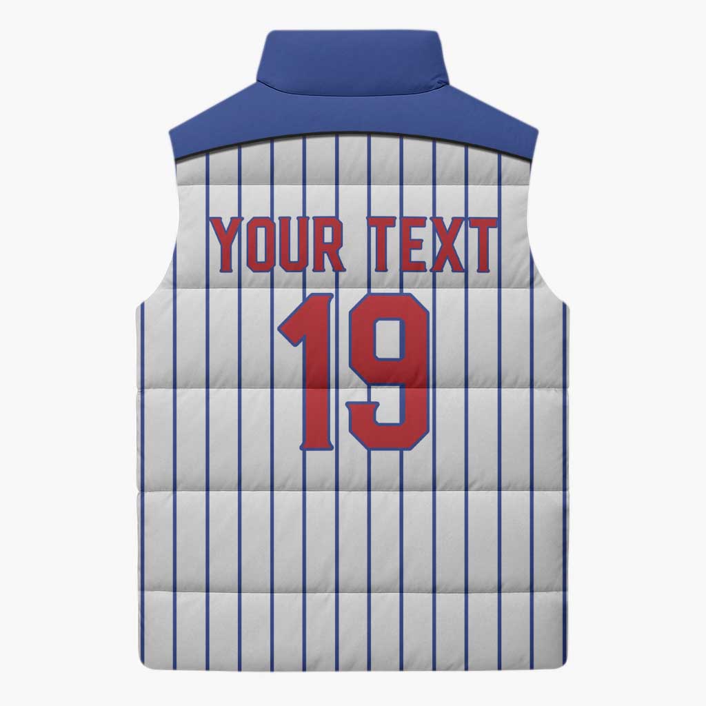 Puerto Rico Baseball Custom Sleeveless Puffer Jacket Puerto Rican Flag Mascot Design