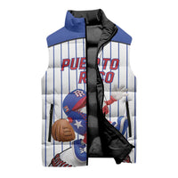 Puerto Rico Baseball Custom Sleeveless Puffer Jacket Puerto Rican Flag Mascot Design