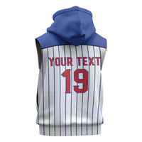 Puerto Rico Baseball Custom Sleeveless Zip Hoodie Puerto Rican Flag Mascot Design