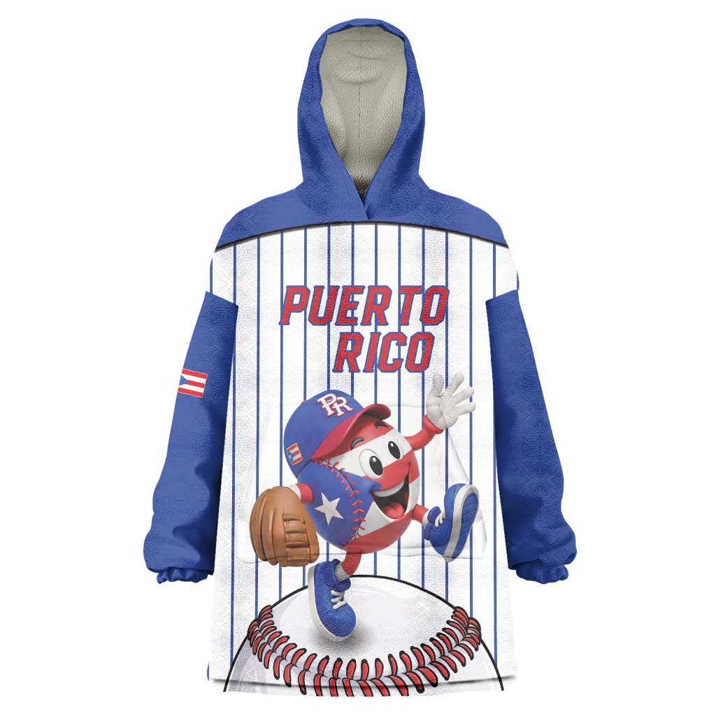 Puerto Rico Baseball Custom Wearable Blanket Hoodie Puerto Rican Flag Mascot Design