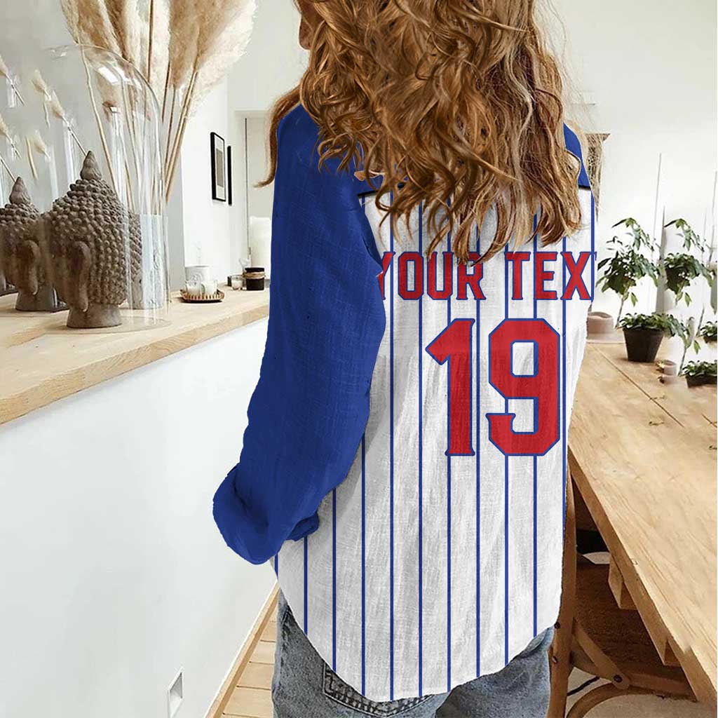 Puerto Rico Baseball Custom Women Casual Shirt Puerto Rican Flag Mascot Design