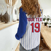 Puerto Rico Baseball Custom Women Casual Shirt Puerto Rican Flag Mascot Design