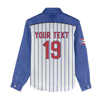 Puerto Rico Baseball Custom Women Casual Shirt Puerto Rican Flag Mascot Design