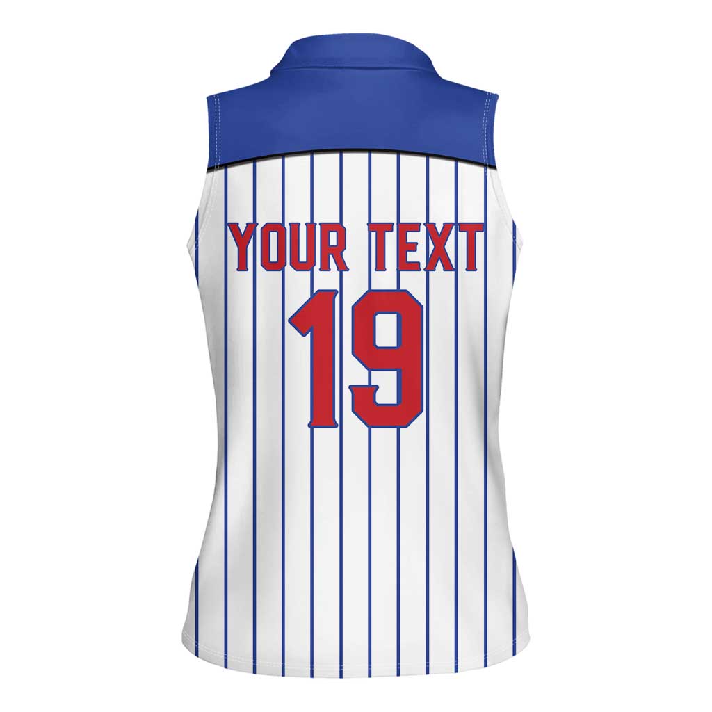 Puerto Rico Baseball Custom Women Sleeveless Polo Shirt Puerto Rican Flag Mascot Design