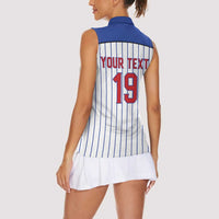 Puerto Rico Baseball Custom Women Sleeveless Polo Shirt Puerto Rican Flag Mascot Design