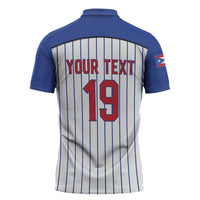 Puerto Rico Baseball Custom Zipper Polo Shirt Puerto Rican Flag Mascot Design