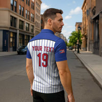 Puerto Rico Baseball Custom Zipper Polo Shirt Puerto Rican Flag Mascot Design