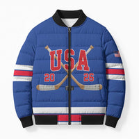 Custom USA Ice Hockey Bomber Puffer Jacket Champions 2026