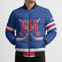 Custom USA Ice Hockey Bomber Puffer Jacket Champions 2026