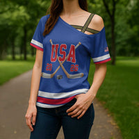 Custom USA Ice Hockey Cross Shoulder Shirt Champions 2026