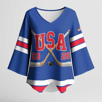 Custom USA Ice Hockey Kimono Sleeve Blouse Champions 2026