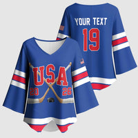Custom USA Ice Hockey Kimono Sleeve Blouse Champions 2026