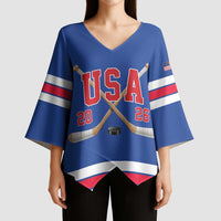 Custom USA Ice Hockey Kimono Sleeve Blouse Champions 2026