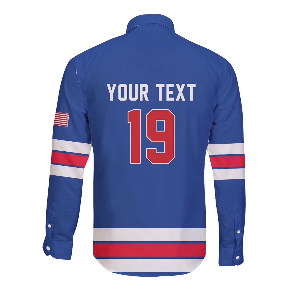 Custom USA Ice Hockey Long Sleeve Button Shirt Champions 2026