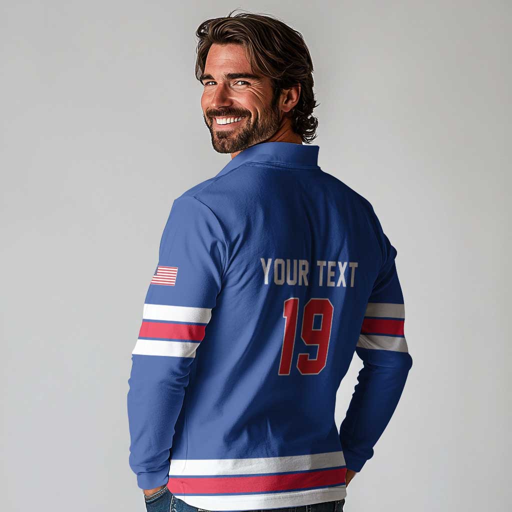 Custom USA Ice Hockey Long Sleeve Polo Shirt Champions 2026