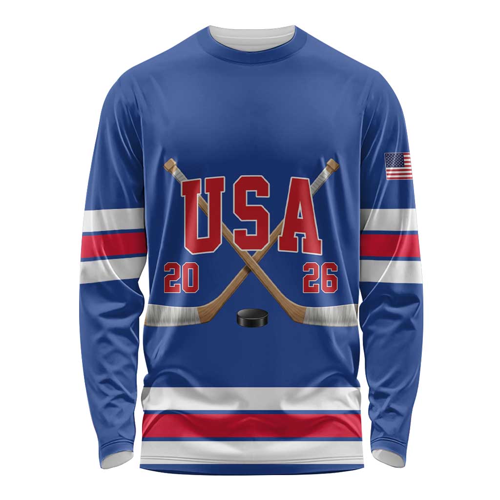 Custom USA Ice Hockey Long Sleeve Shirt Champions 2026