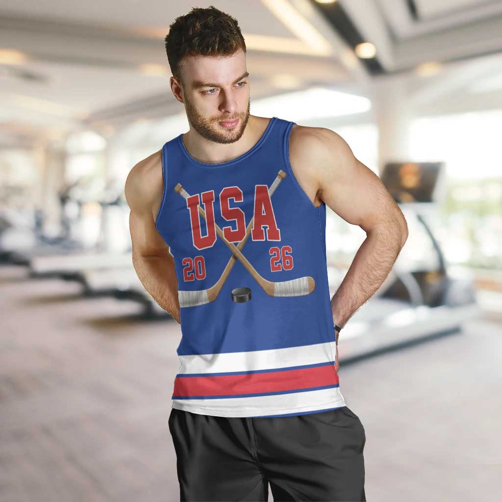 Custom USA Ice Hockey Men Tank Top Champions 2026