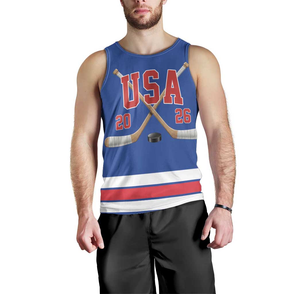 Custom USA Ice Hockey Men Tank Top Champions 2026