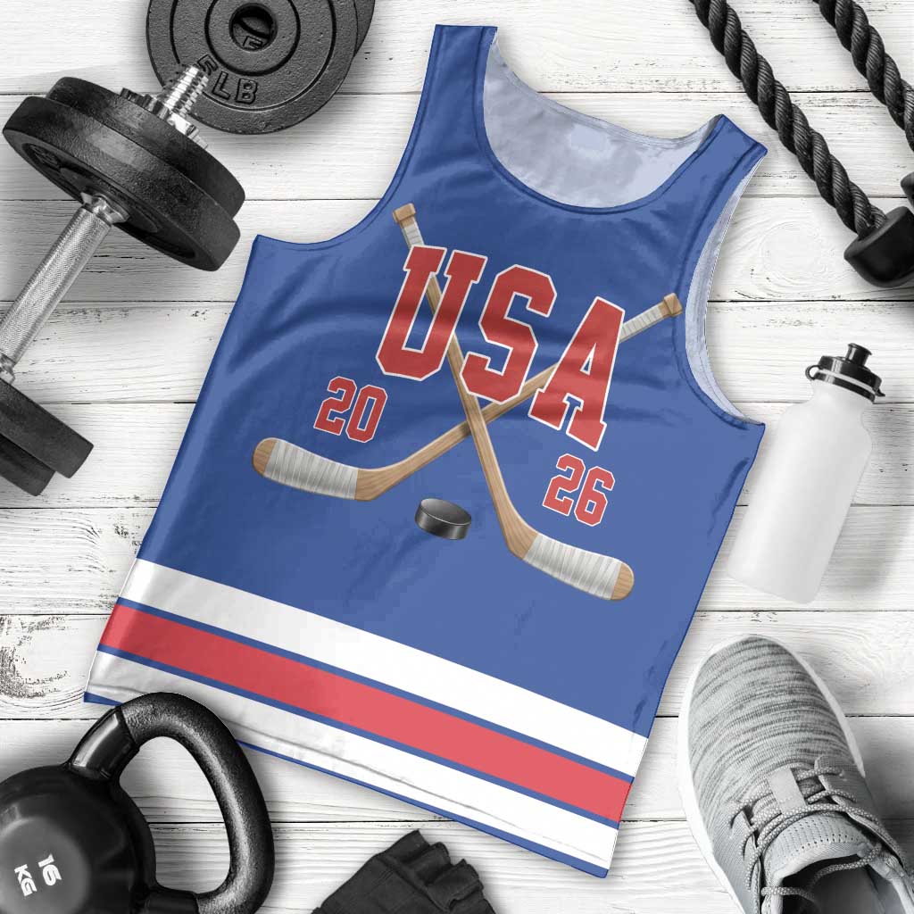 Custom USA Ice Hockey Men Tank Top Champions 2026