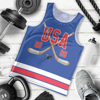 Custom USA Ice Hockey Men Tank Top Champions 2026