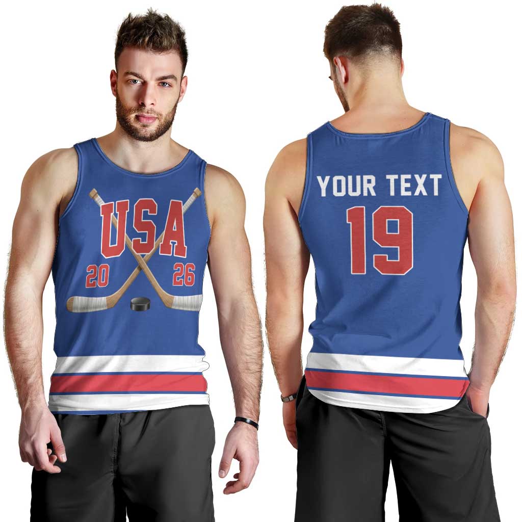 Custom USA Ice Hockey Men Tank Top Champions 2026