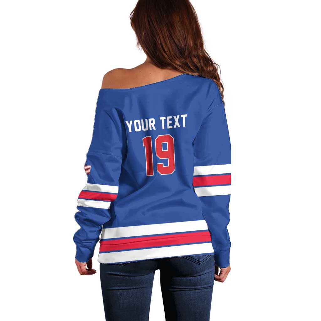 Custom USA Ice Hockey Off Shoulder Sweater Champions 2026