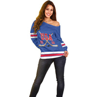 Custom USA Ice Hockey Off Shoulder Sweater Champions 2026
