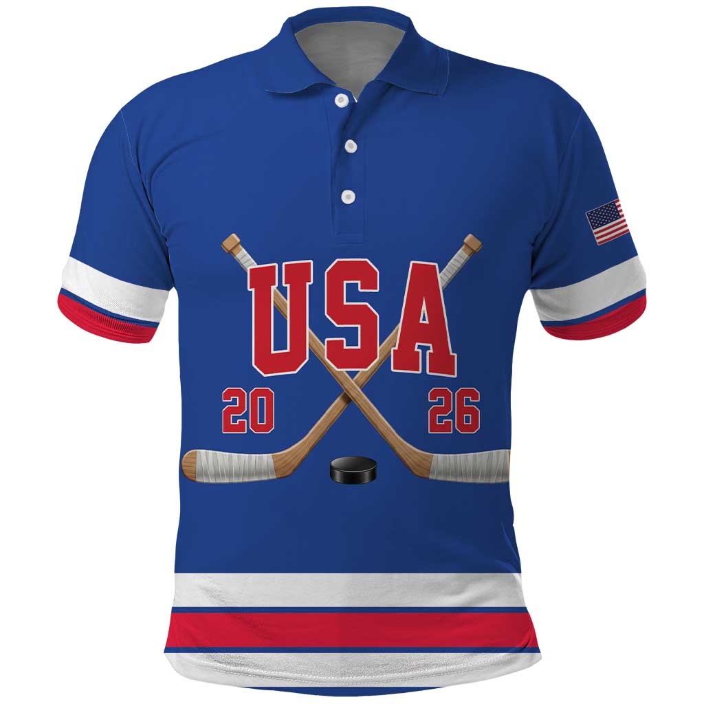 Custom USA Ice Hockey Polo Shirt Champions 2026