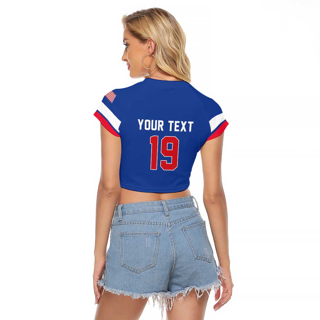 Custom USA Ice Hockey Raglan Cropped T Shirt Champions 2026