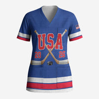 Custom USA Ice Hockey Scrub Top Champions 2026