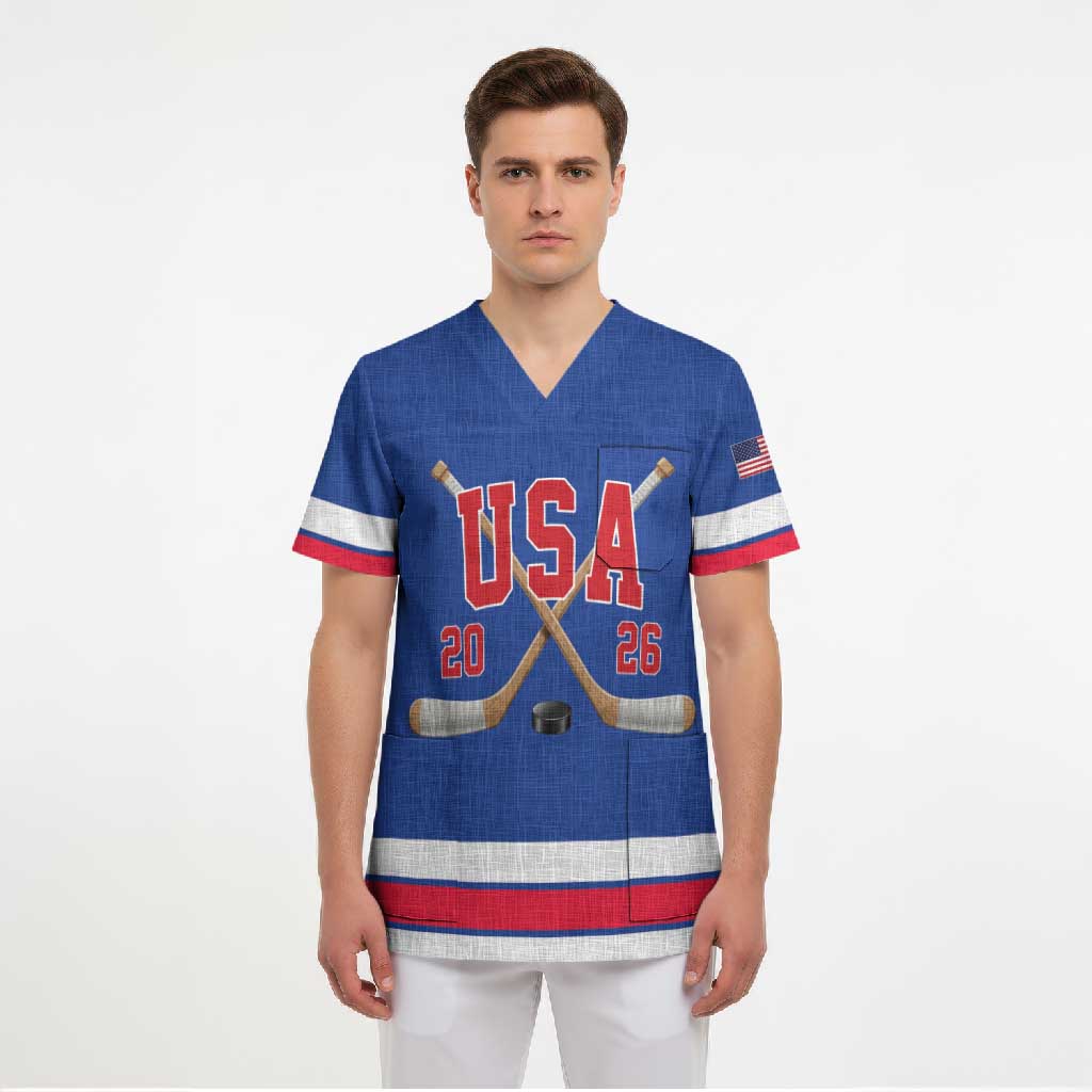 Custom USA Ice Hockey Scrub Top Champions 2026