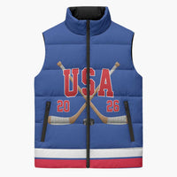 Custom USA Ice Hockey Sleeveless Puffer Jacket Champions 2026