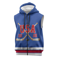 Custom USA Ice Hockey Sleeveless Zip Hoodie Champions 2026