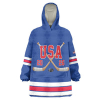 Custom USA Ice Hockey Wearable Blanket Hoodie Champions 2026