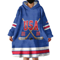 Custom USA Ice Hockey Wearable Blanket Hoodie Champions 2026