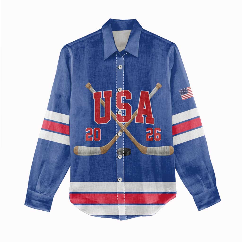 Custom USA Ice Hockey Women Casual Shirt Champions 2026
