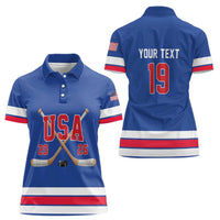 Custom USA Ice Hockey Women Polo Shirt Champions 2026