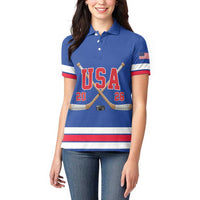 Custom USA Ice Hockey Women Polo Shirt Champions 2026