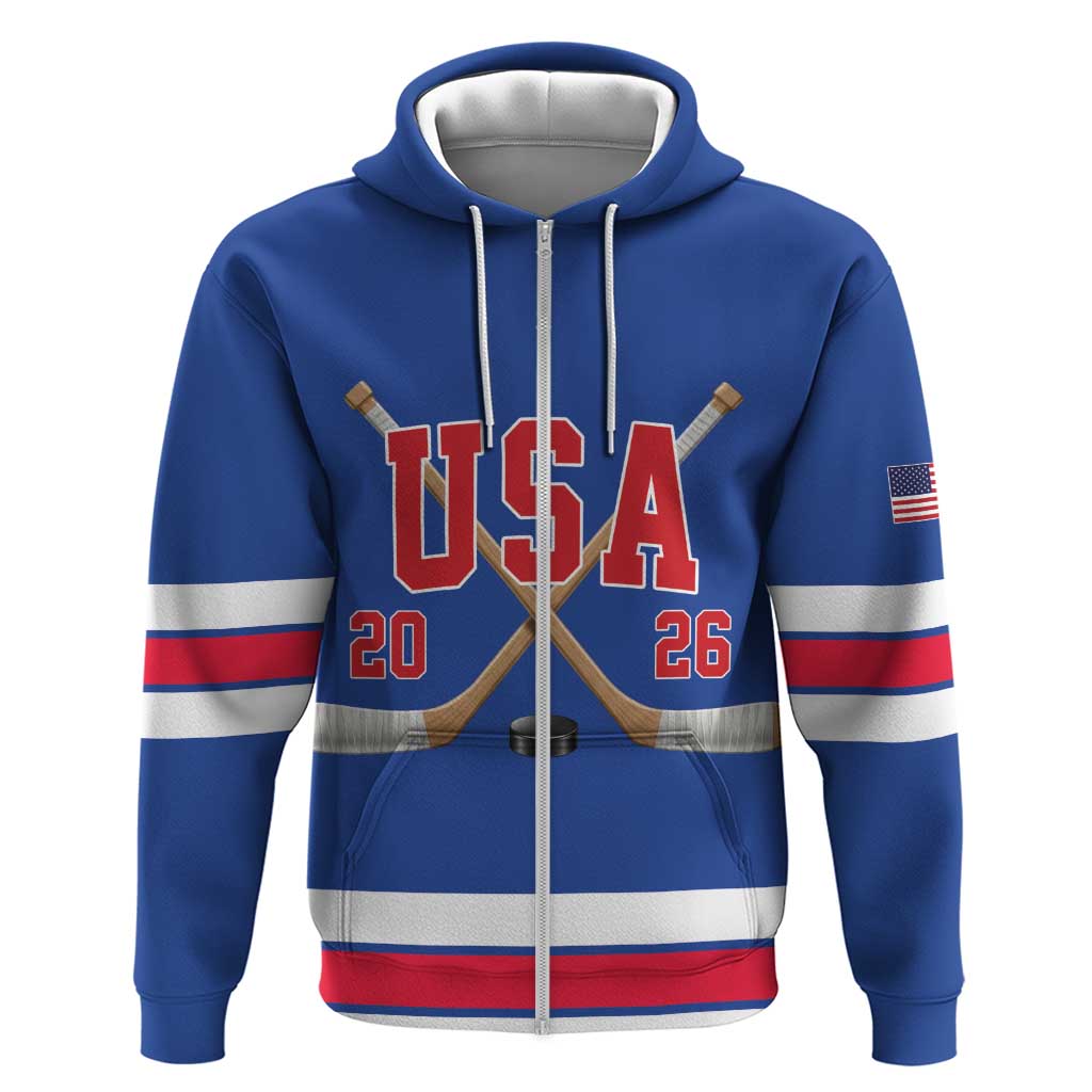 Custom USA Ice Hockey Zip Hoodie Champions 2026
