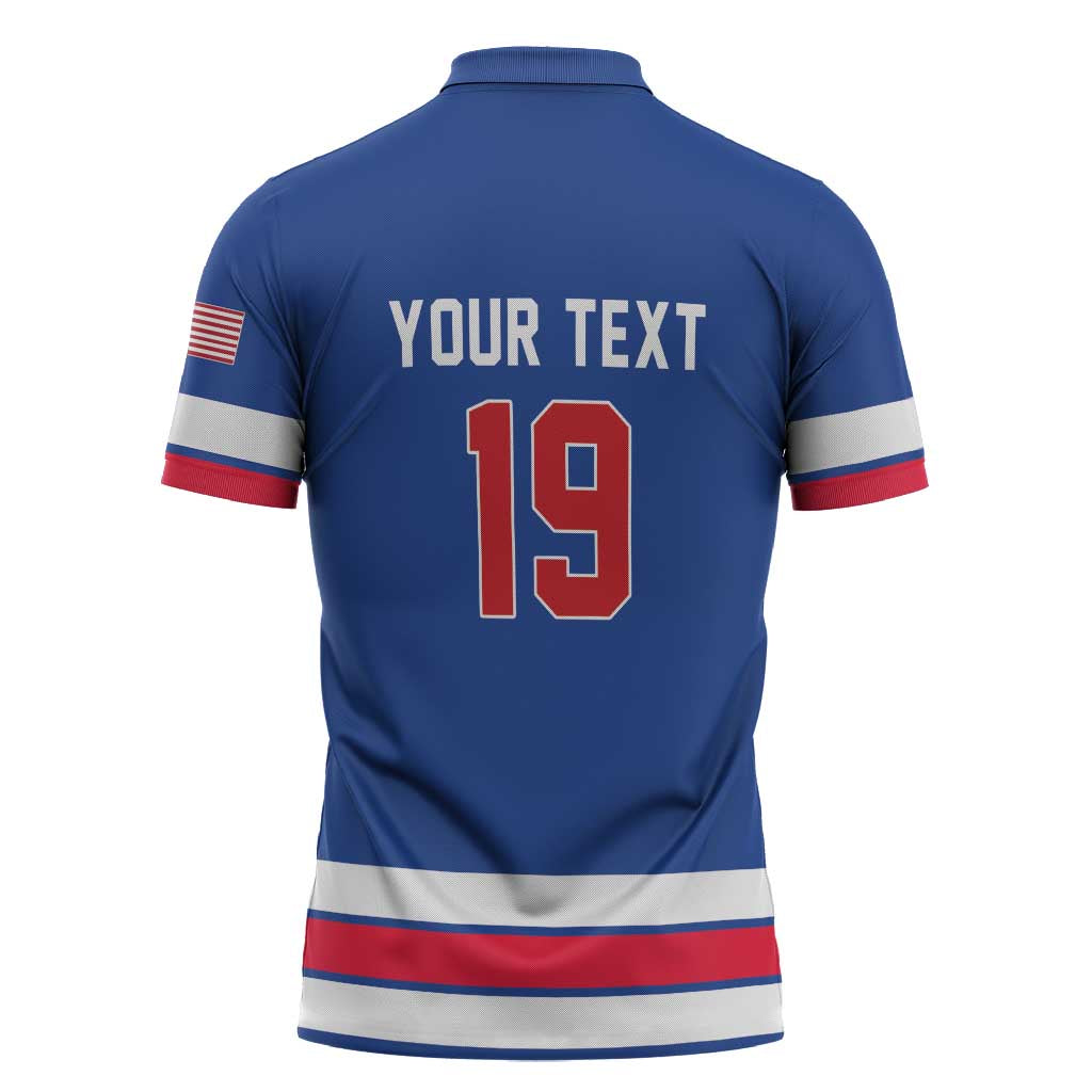 Custom USA Ice Hockey Zipper Polo Shirt Champions 2026