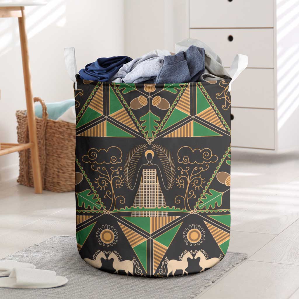 Ukraine Pysanky Pattern Laundry Basket Berehynia Guardian Folk Art